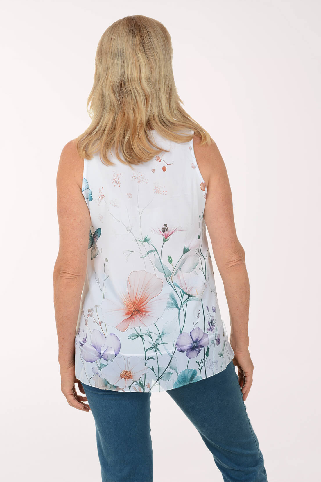 Petite New Season Lace Neck Sleeveless Blouse | Impulse