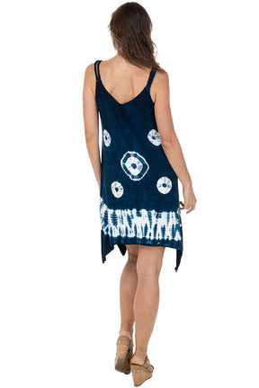 Shibori Braided Strap Swing Dress