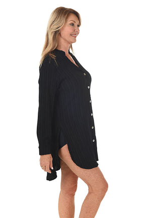 Oaxaca Button-Front Shirt Cover-Up