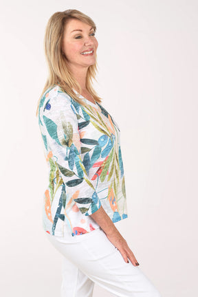 Lemonade Burnout V-Neck Knit Top