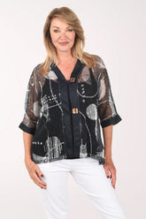 Canvas Mesh Square Button Jacket