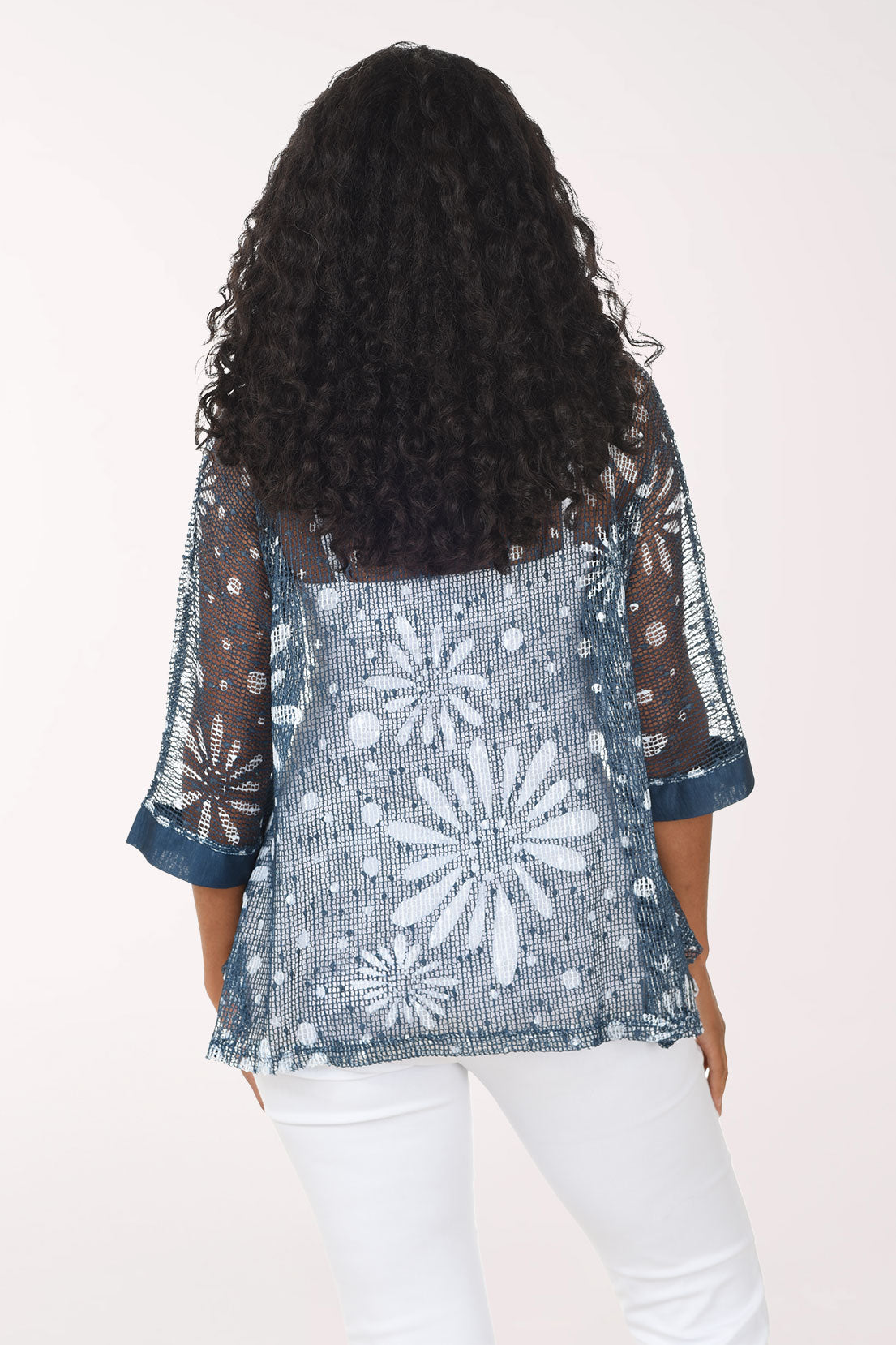 Evangeline Mesh Square Button Jacket | Jess and Jane | Made in the USA