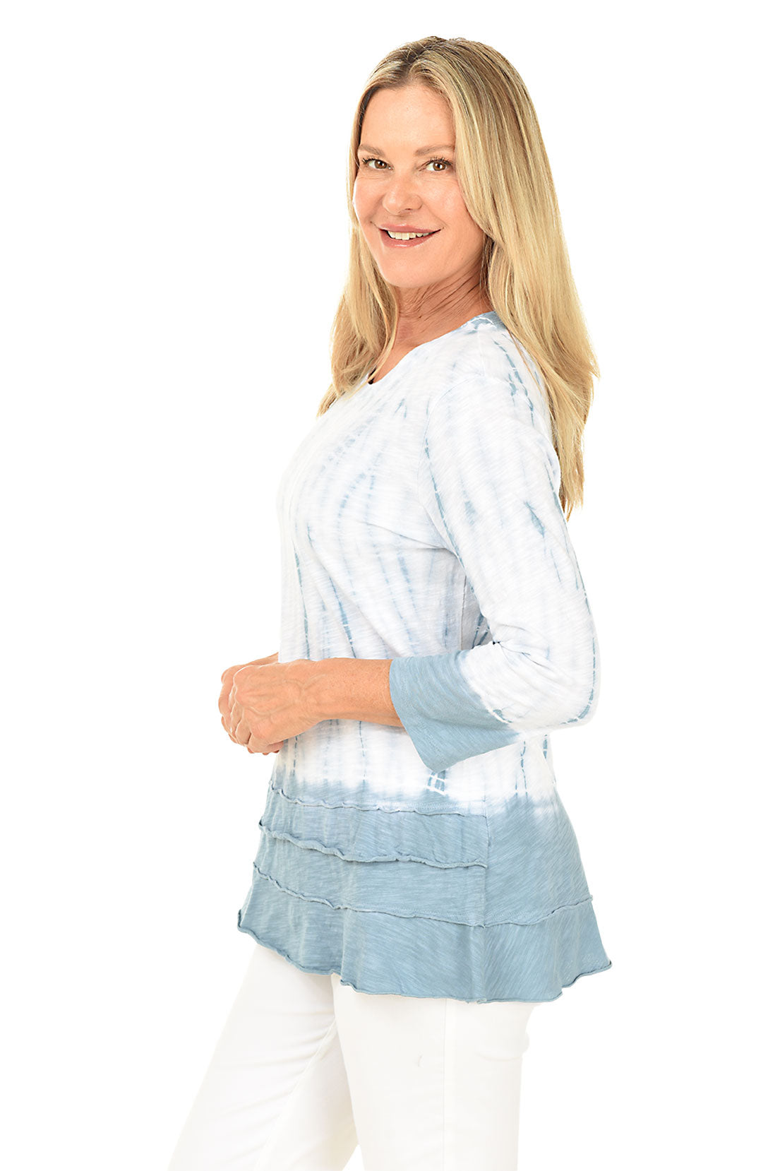 Storm Mineral Wash Ruffle Knit Top