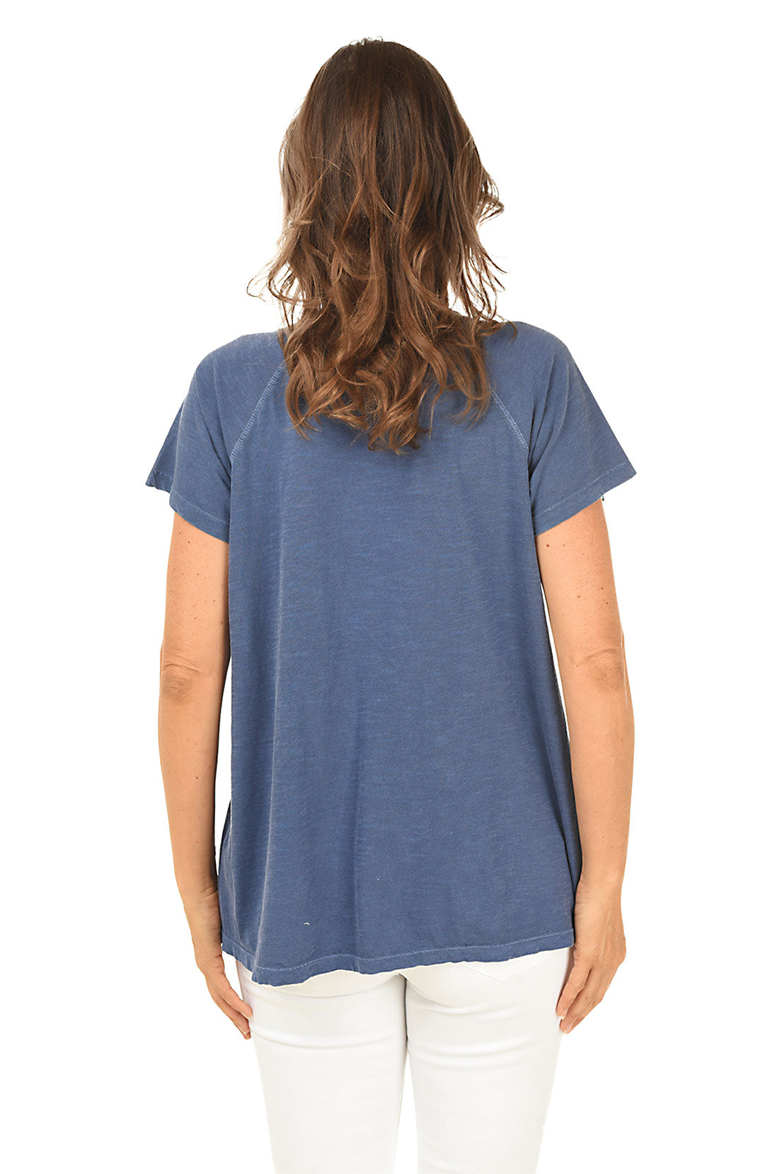Solid Double Pocket Short Sleeve Top