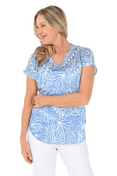 Tropic Short Sleeve Slub Knit Top