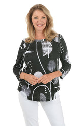 Canvas Slub Knit Curved Hem Top