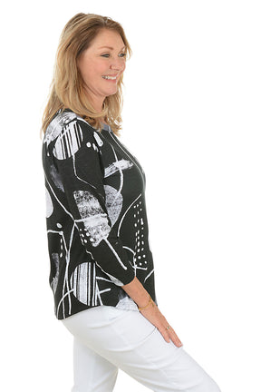 Canvas Slub Knit Curved Hem Top