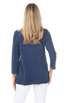 Willow Mineral Wash Frayed Tunic