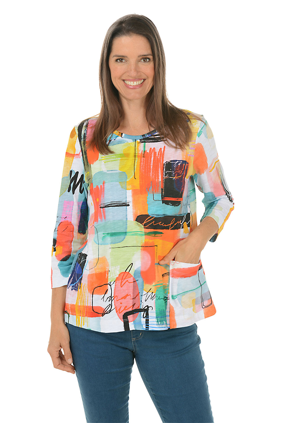 Modernist Slub Knit Single Pocket Top