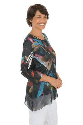 Bonita 3/4 Sleeve Chiffon Hem Tunic