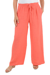 Solid Color Linen Palazzo Pant