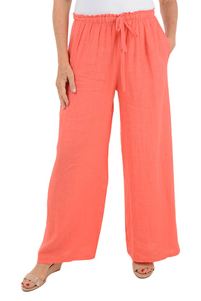 Solid Color Linen Palazzo Pant