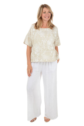 Solid Color Linen Palazzo Pant