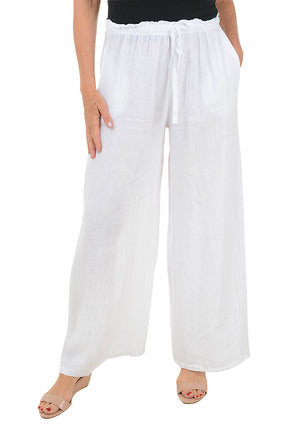 Solid Color Linen Palazzo Pant