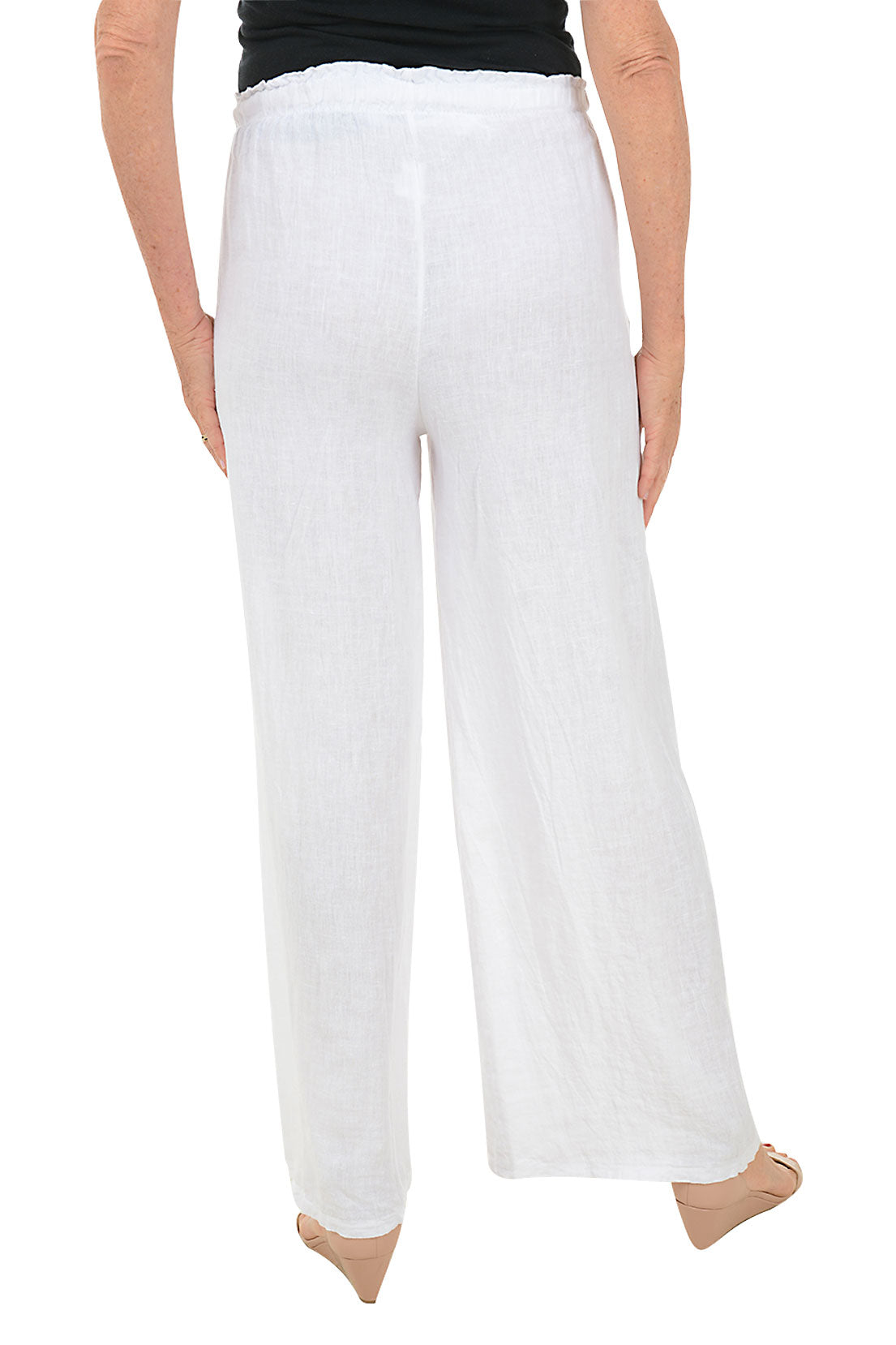 Solid Color Linen Palazzo Pant
