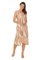 Natural Waves Linen Tie Back Dress