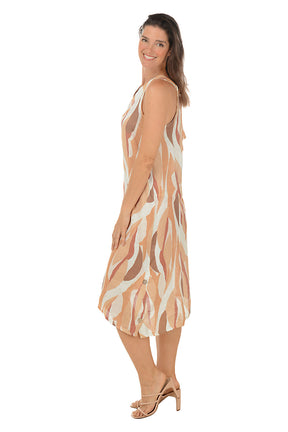 Natural Waves Linen Tie Back Dress