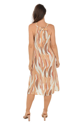 Natural Waves Linen Tie Back Dress