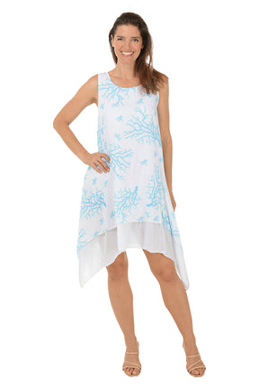 Aquarius Layered Sleeveless Shark Bite Dress