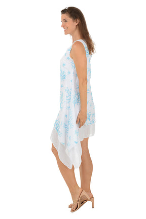 Aquarius Layered Sleeveless Shark Bite Dress