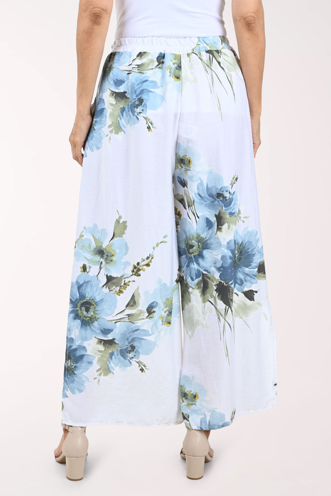 Floral Garden Linen-Blend Side Slit Pant | Kaktus