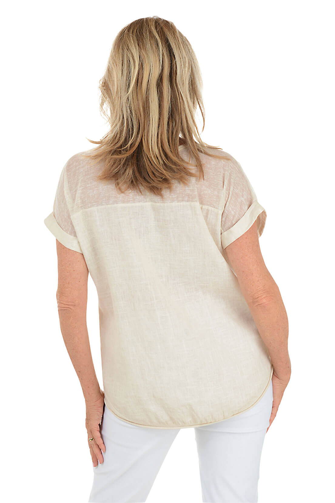 V-Neck 100% Linen Tee
