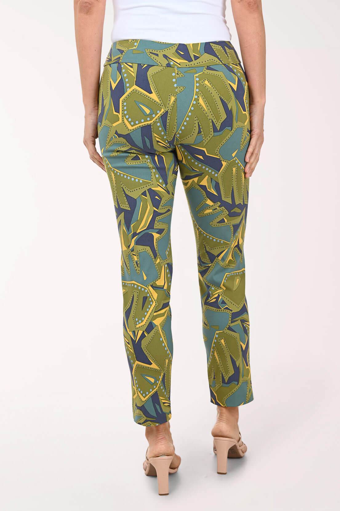 Green Abstract Pull-On Ankle Pant | Krazy Larry