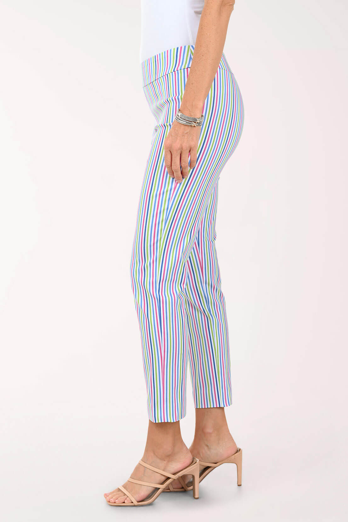 Multicolor Stripe Pull-On Ankle Pant