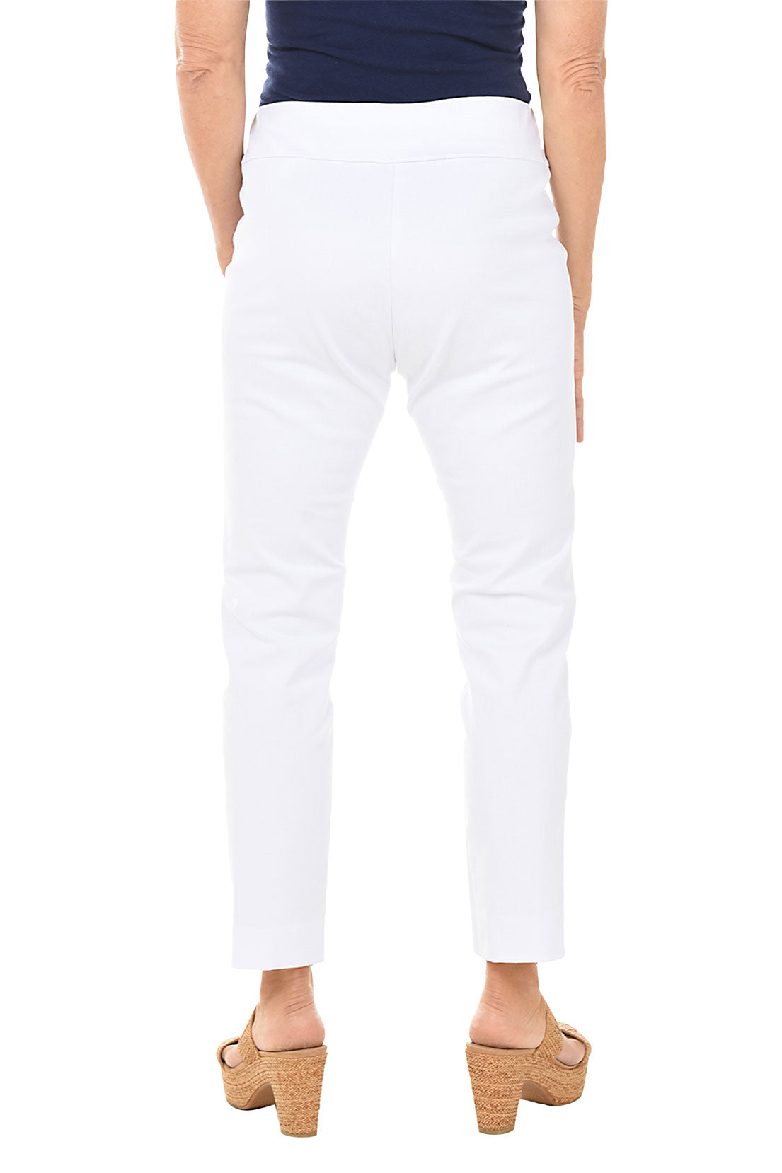 White Denim Pull-On Ankle Pant