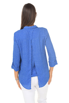 Polka Dot Double Layer Button-Front Shirt