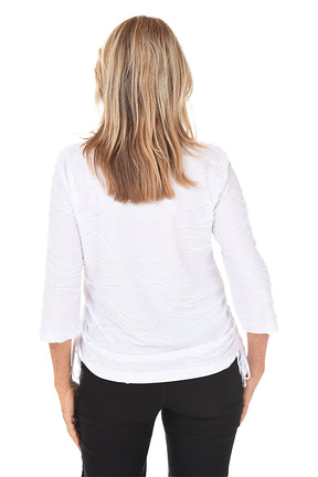 Wavy Knit Side Shirred Top