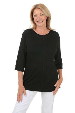 Button Sleeve Knit Tunic