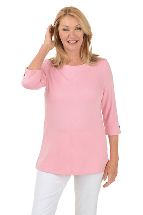Button Sleeve Knit Tunic