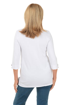 Button Sleeve Knit Tunic