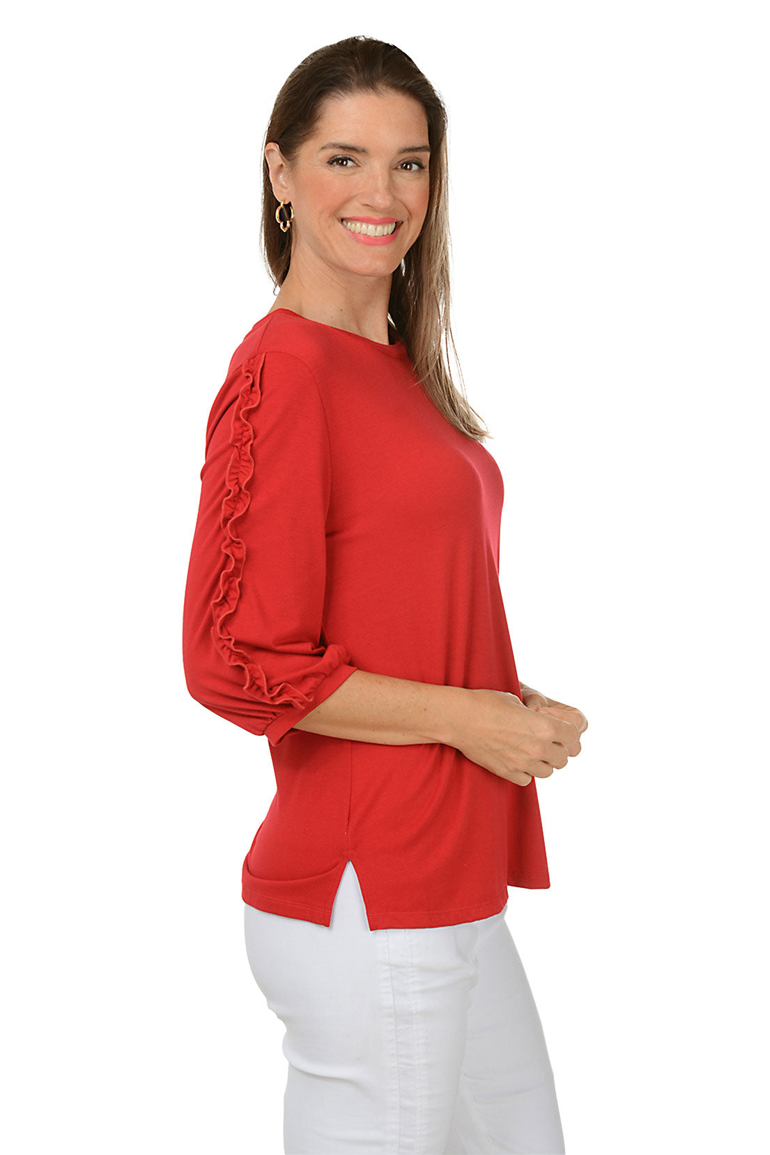 Frilled Sleeve Knit Top