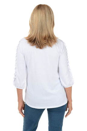 Petite Frilled Sleeve Knit Top