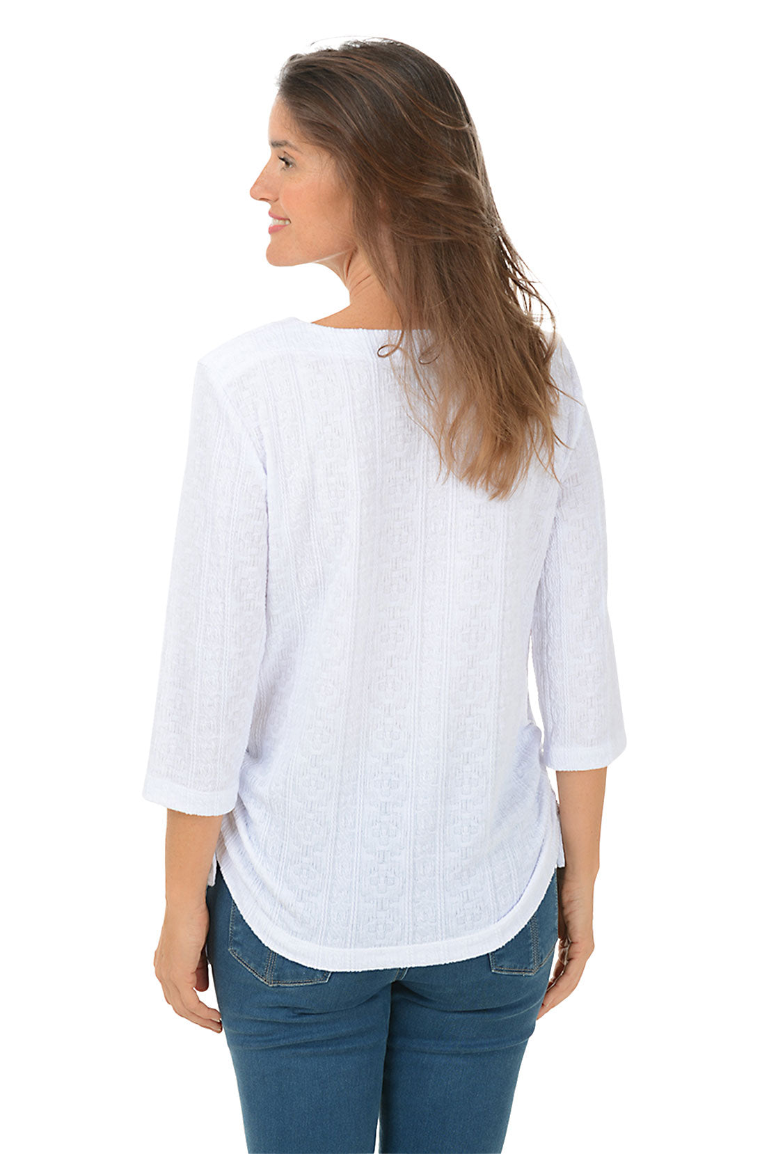 Cable Knit Textured Side Shirred Top