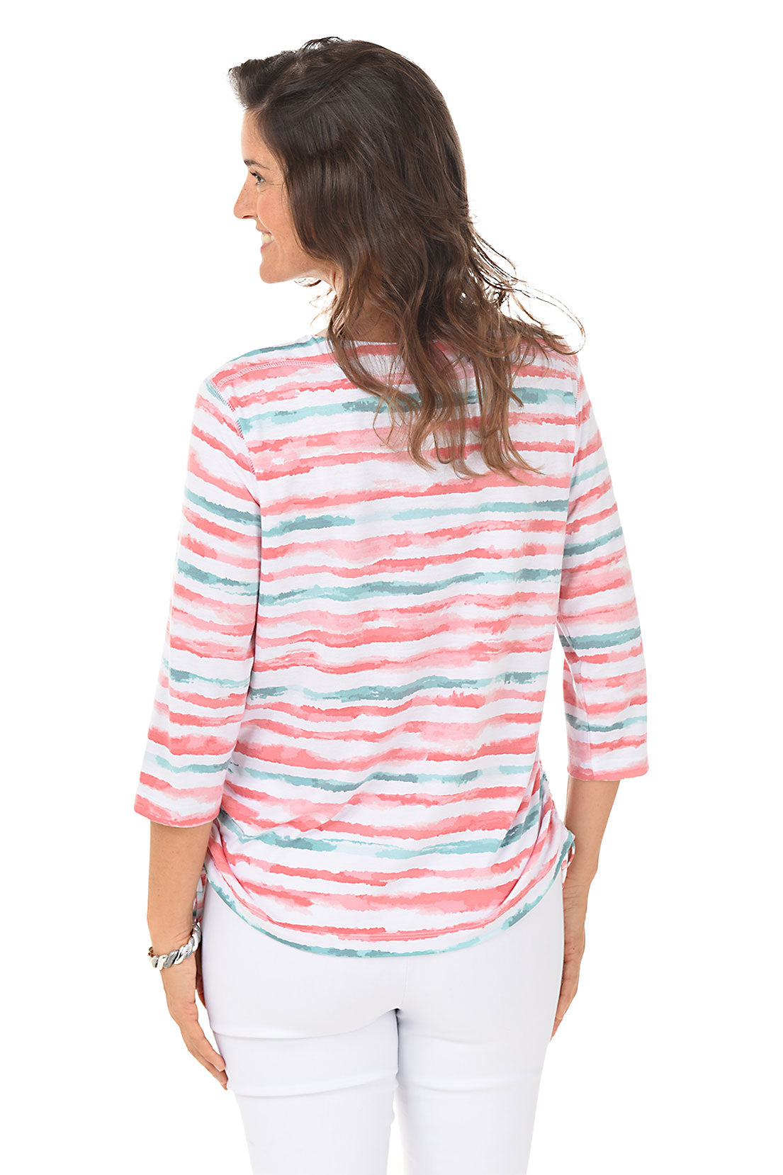 Calypso Faded Horizons Side Shirred Knit Top