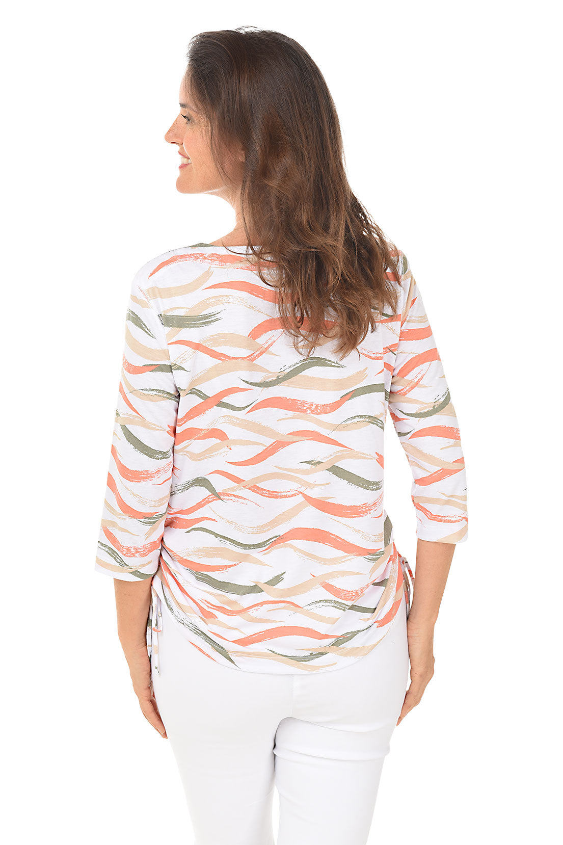Peach Making Waves Side Shirred Knit Top