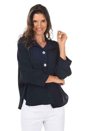 Solid Dolman Sleeve Crinkle Blouse