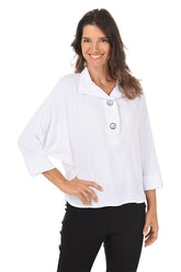 Solid Dolman Sleeve Crinkle Blouse