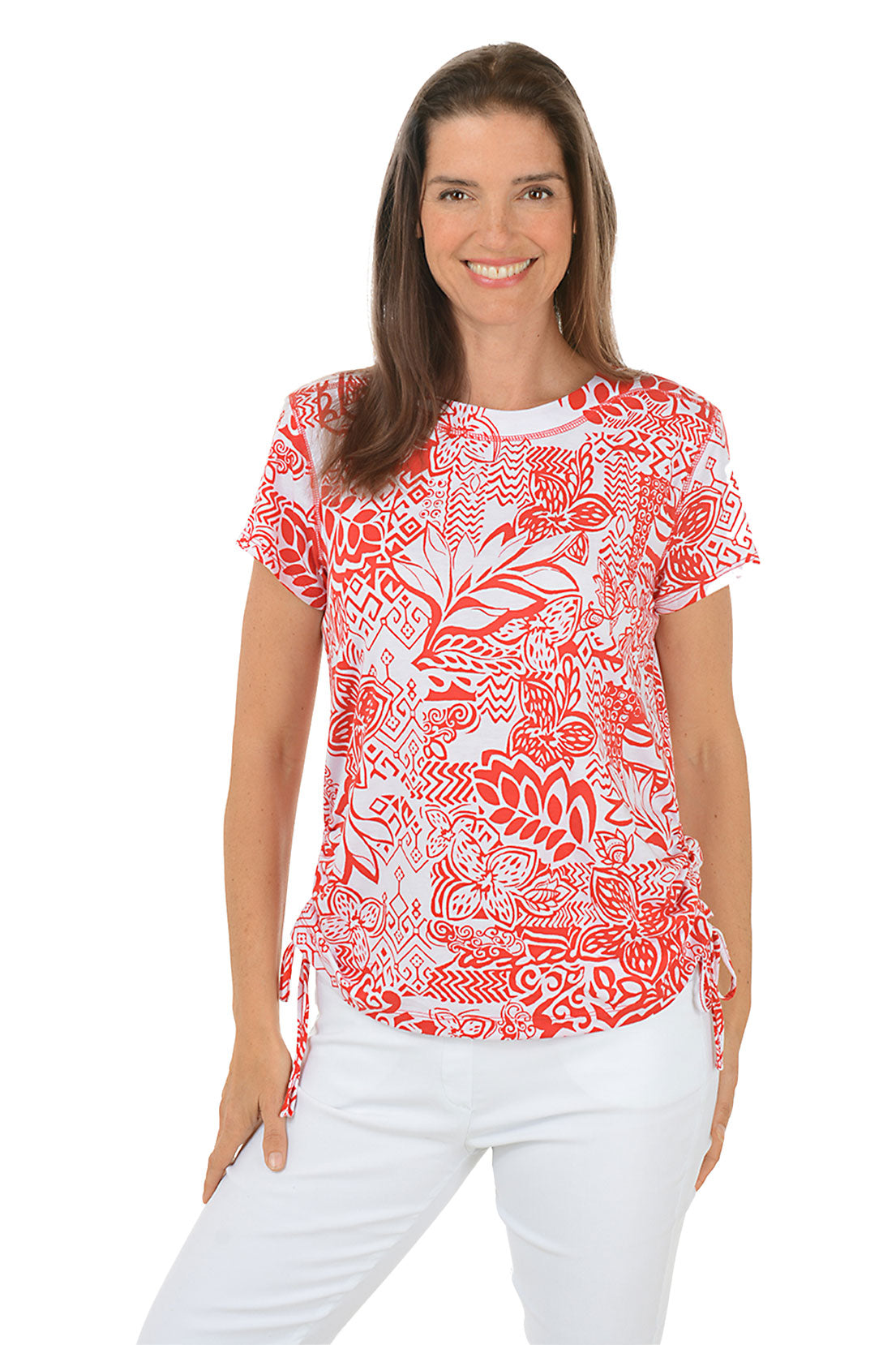 Manzana Moroccan Breeze Shirred Hem Tee