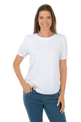 Puff Sleeve Side Shirred Tee