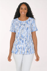 Bright Sky Stripes Short Sleeve Top