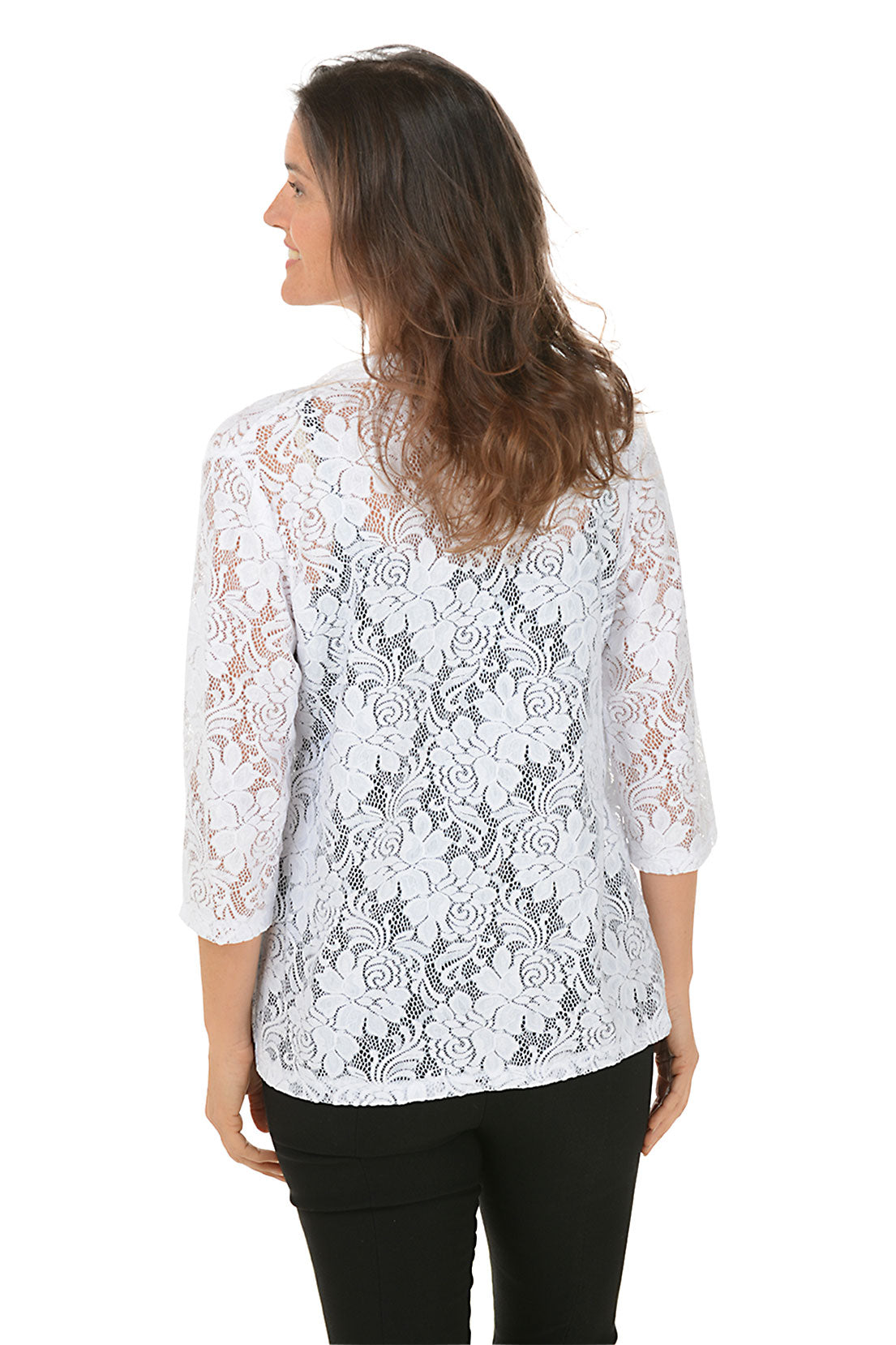 Floral Lace Open Front Cardigan