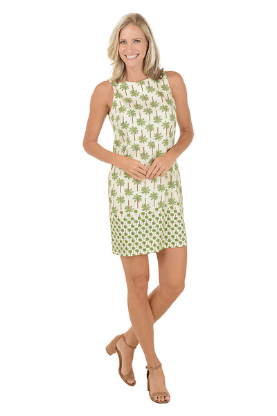 London Times Women's Boat Neck Dress - Beige/Olive Green
