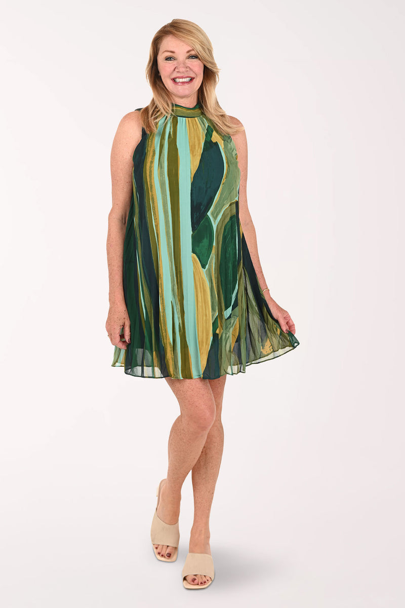 london times green dress Abstract Pleated Sleeveless It’s the kind of Size:3-6 MONTHS LARRY MAHAN COWBOY LUELLA BARTLEY TARGET WOMEN'S