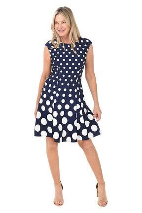 Polka Dot Fit And Flare Dress