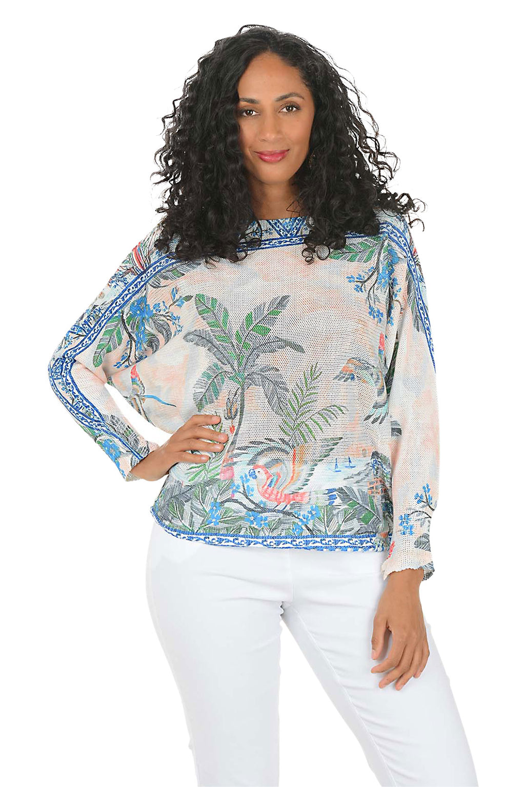 Parrot Bay Long Dolman Sleeve Sweater | Look Mode