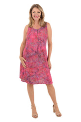 Dahlia Flower Sleeveless Crinkle Dress